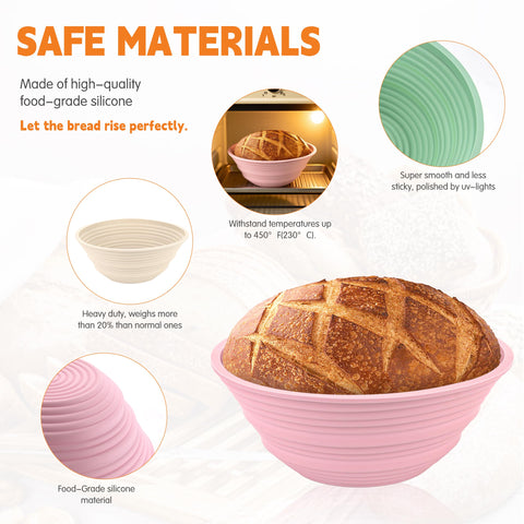 Cesta de fermentación Cham-X silicona antideslizante, superficie suave y no absorbente.