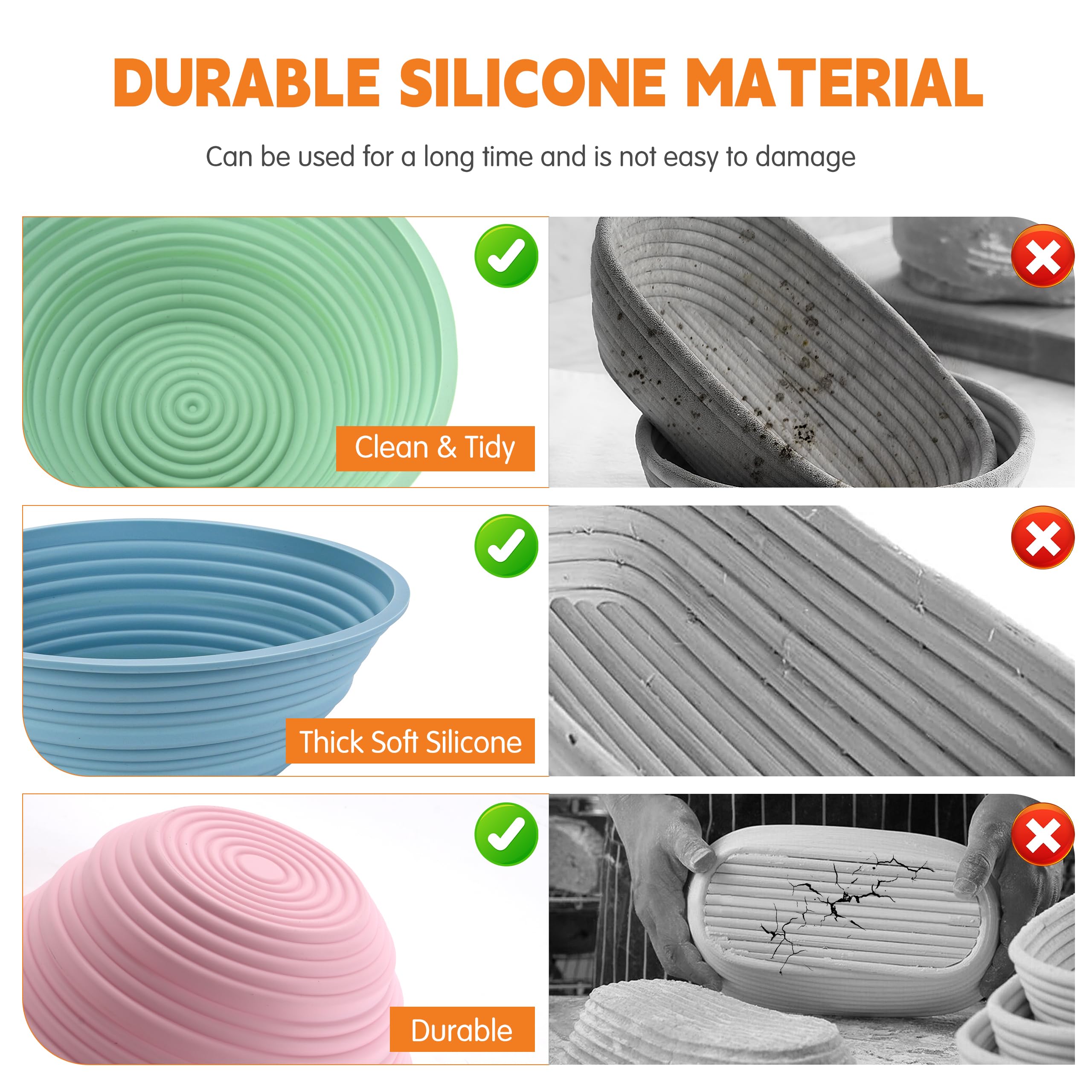 Cestas Cham-X pan silicona libres de BPA, seguras y duraderas para hornear.