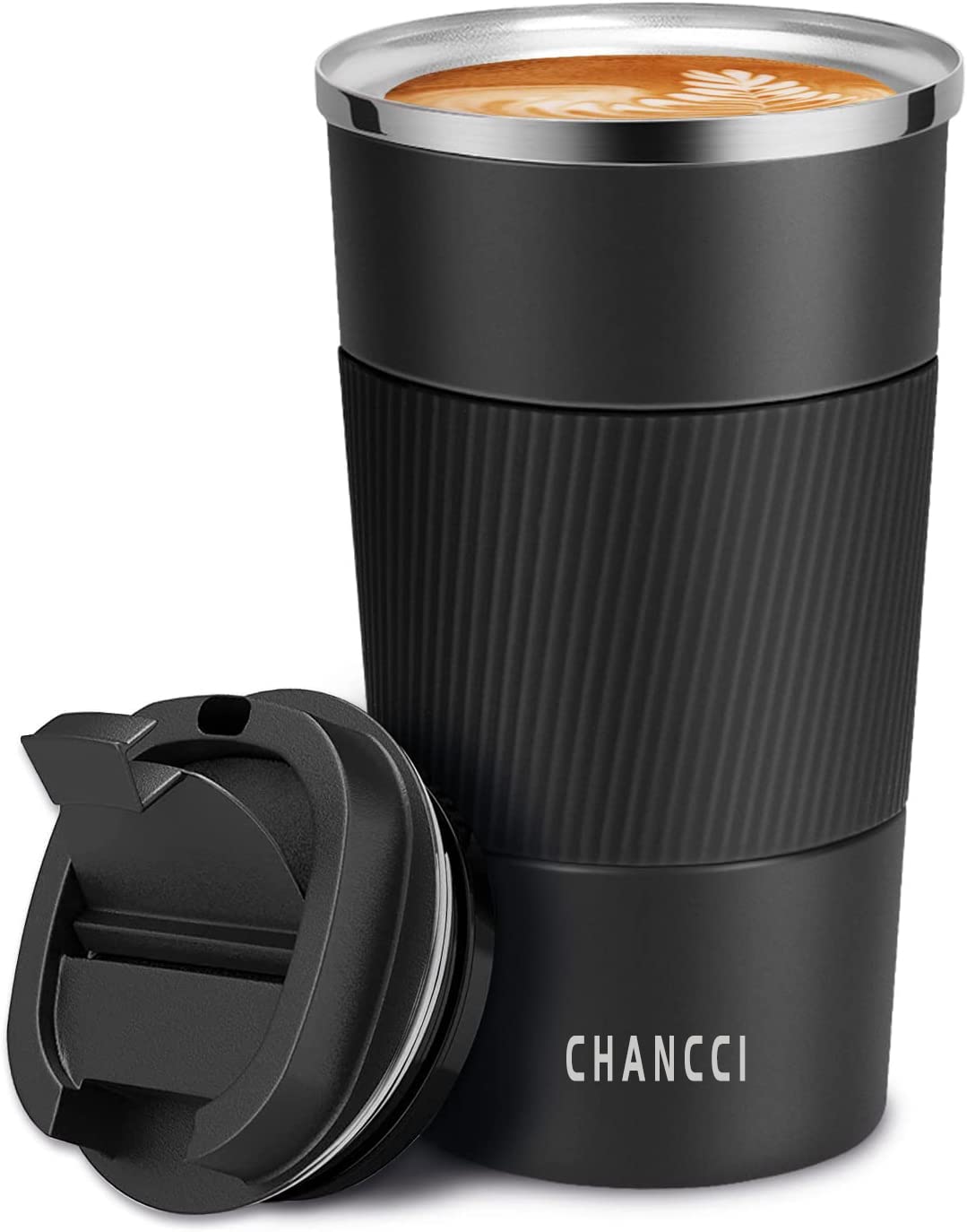 CHANCCI Taza 16oz con exterior mate, ideal para retener calor en viajes.
