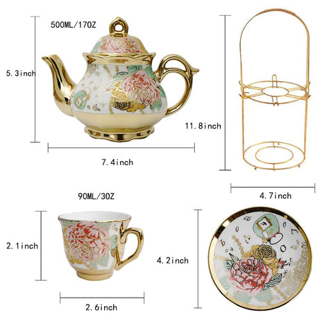 CHANJOON tetera dorada con detalle de rosa, perfecta para servir té en reuniones