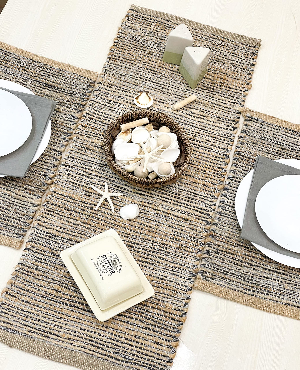 Corredor de mesa Chardin home en yute natural, textura cálida para la mesa