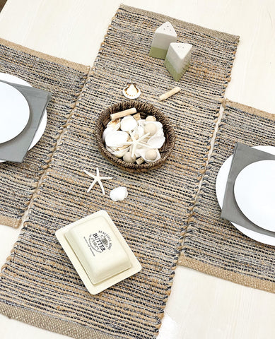 Corredor de mesa Chardin home en yute natural, textura cálida para la mesa