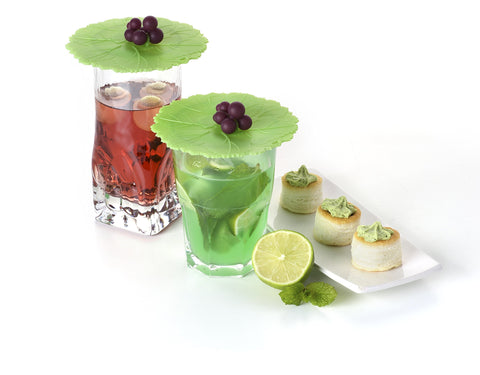Tapas Charles Viancin de uva protegen bebidas contra insectos.