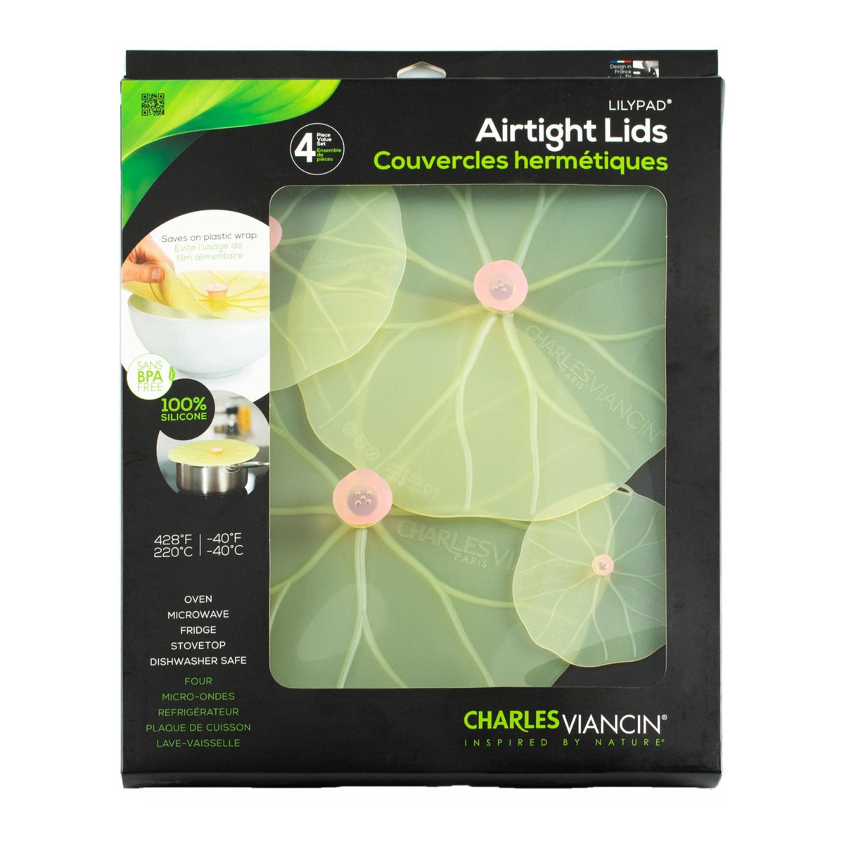 Charles Viancin Lilypad 11 pulgadas, tapa reutilizable para tazones lisos y grandes