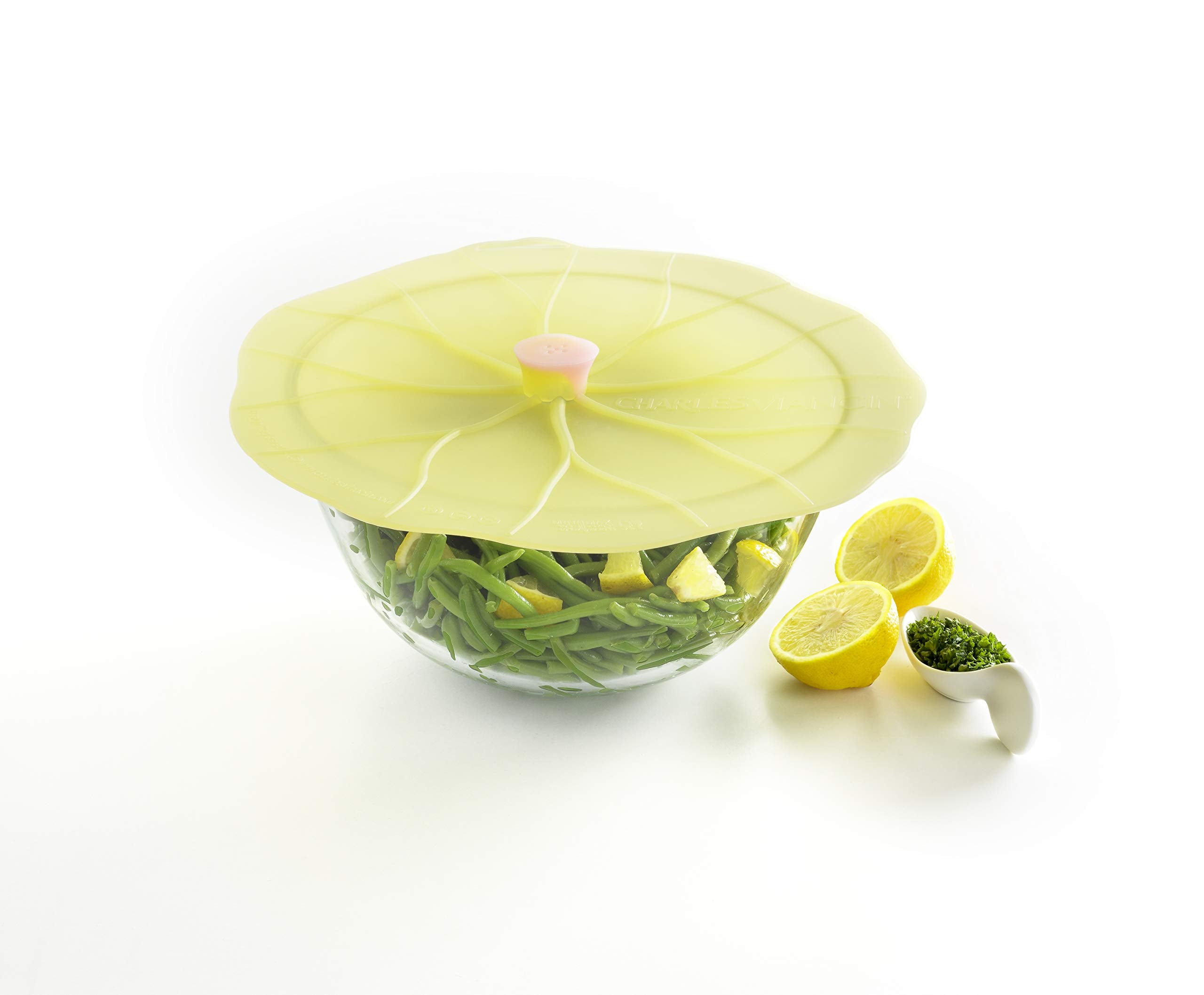 Tapa Lilypad de Charles Viancin 13 pulgadas, evita derrames gracias a su sello.