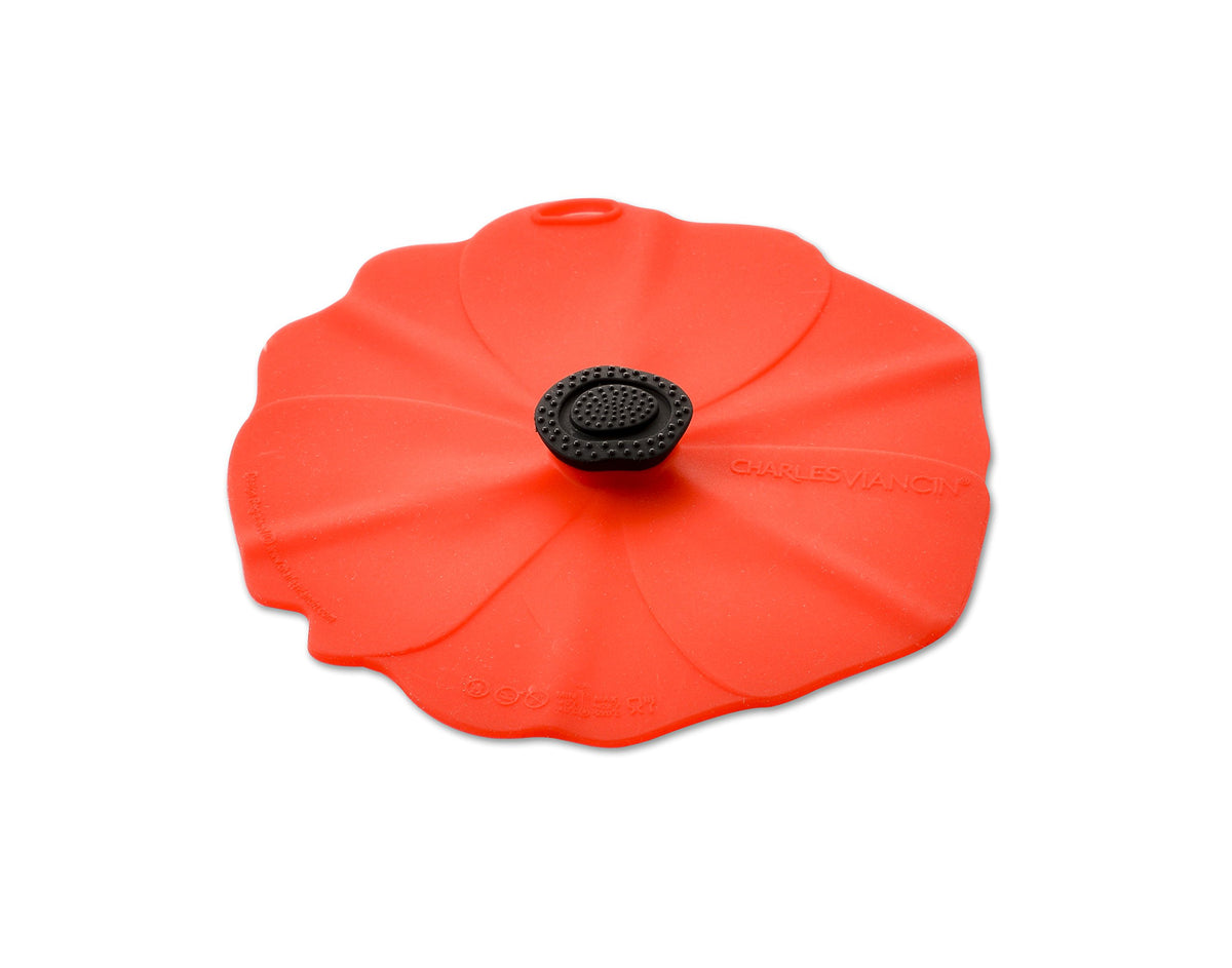Charles Viancin Poppy tapa de silicona sella vaso de vidrio y mantiene temperatura