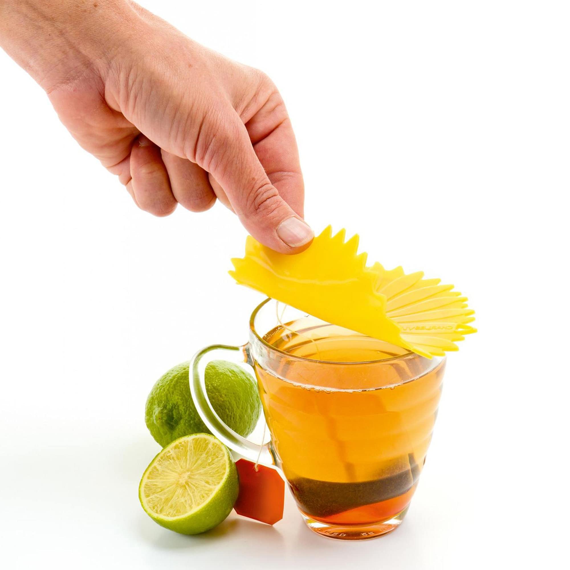 Charles Viancin tapas vidrio silicona Rose: útil para cócteles y jugos sin contaminar olores.