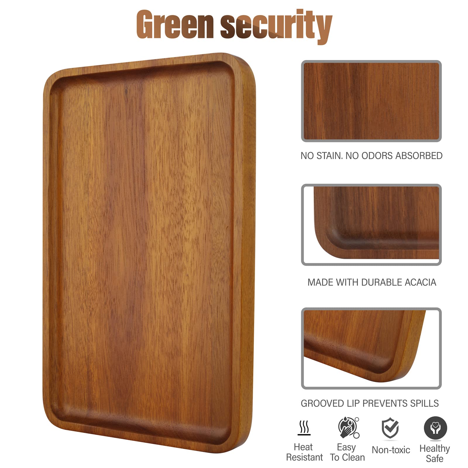 Charmlife acacia natural, grano único para realzar la presentación.
