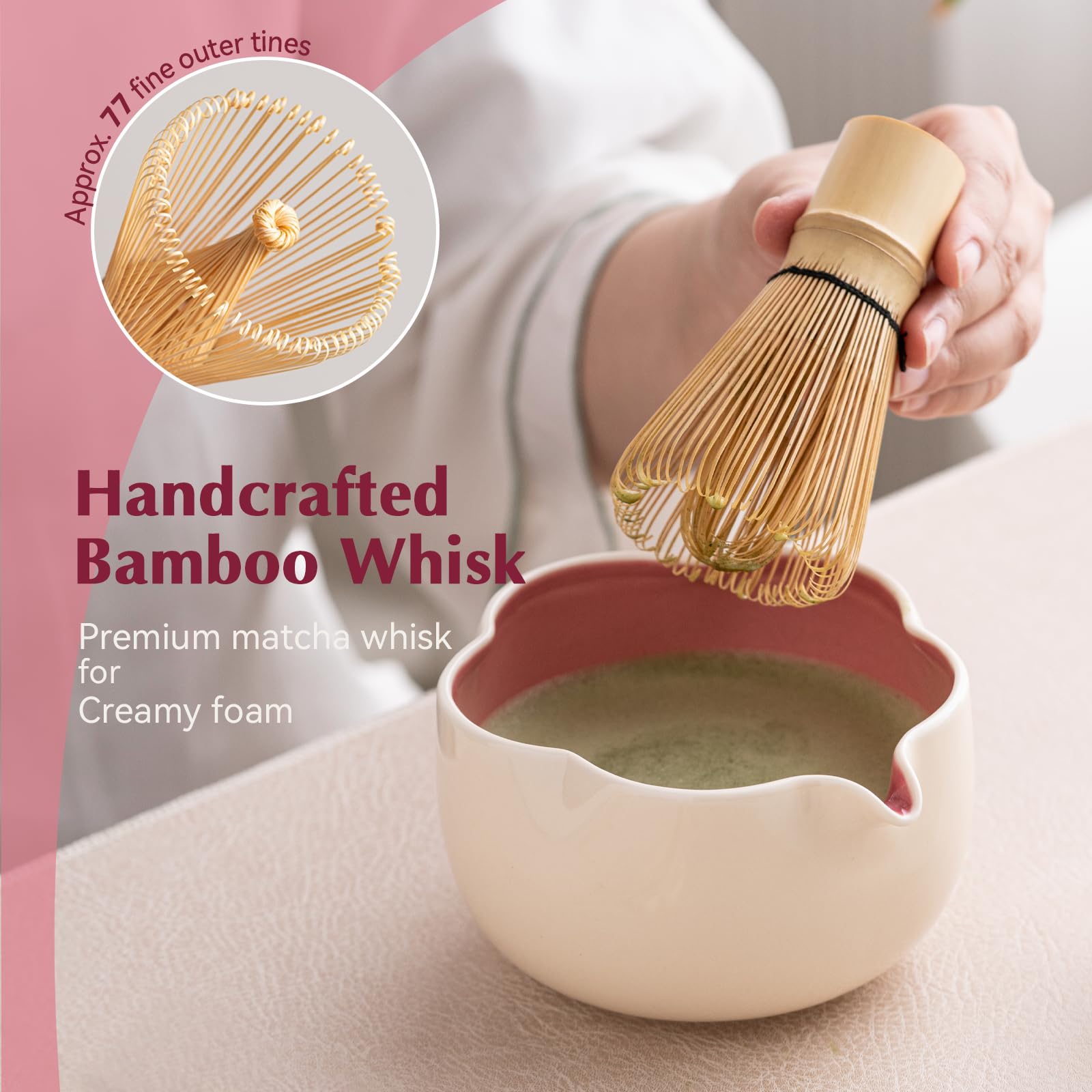 ChaseWind cuchara cerámica, complemento elegante para mezclar y servir matcha