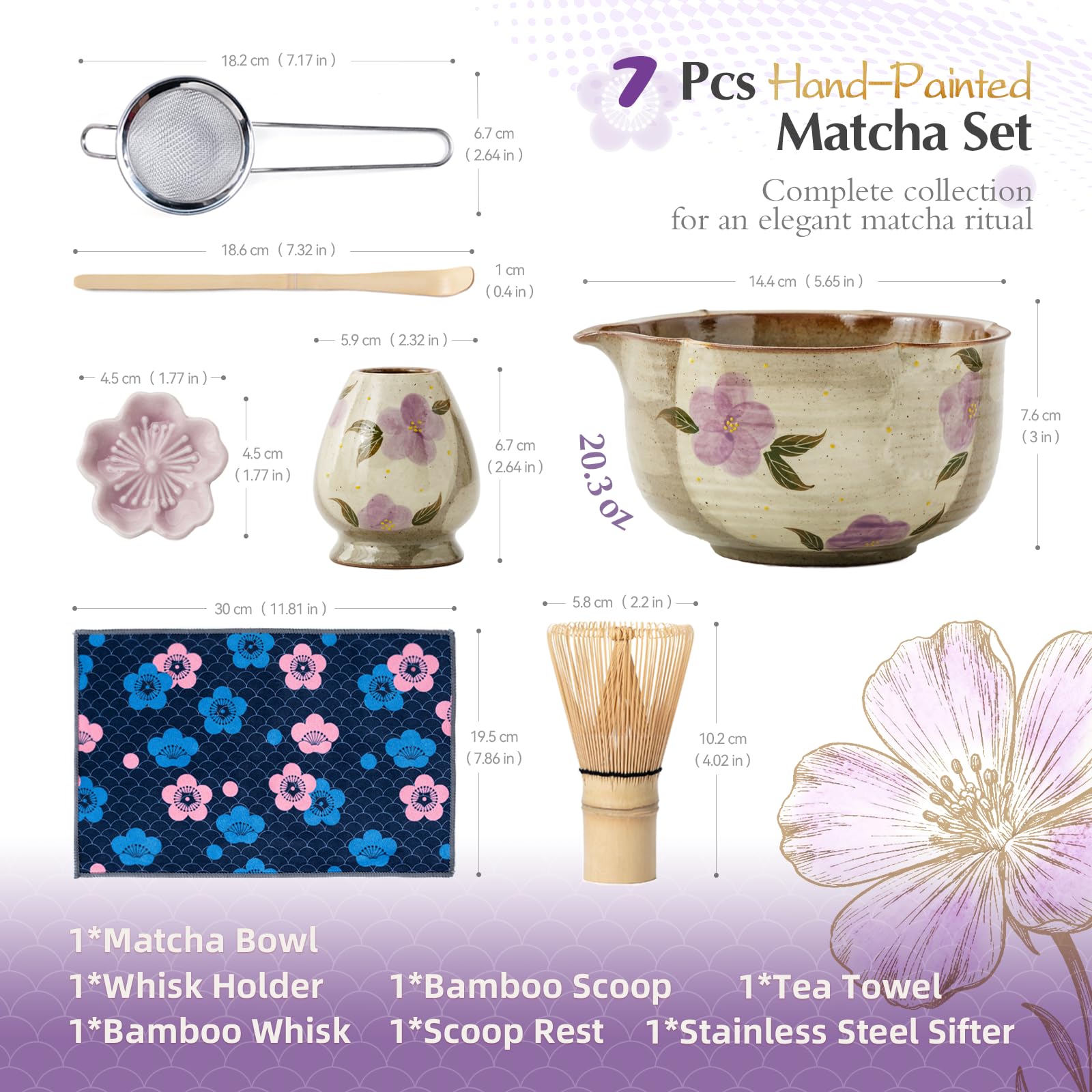 ChaseWind Set de Matcha: cuchara medidora para porciones precisas.
