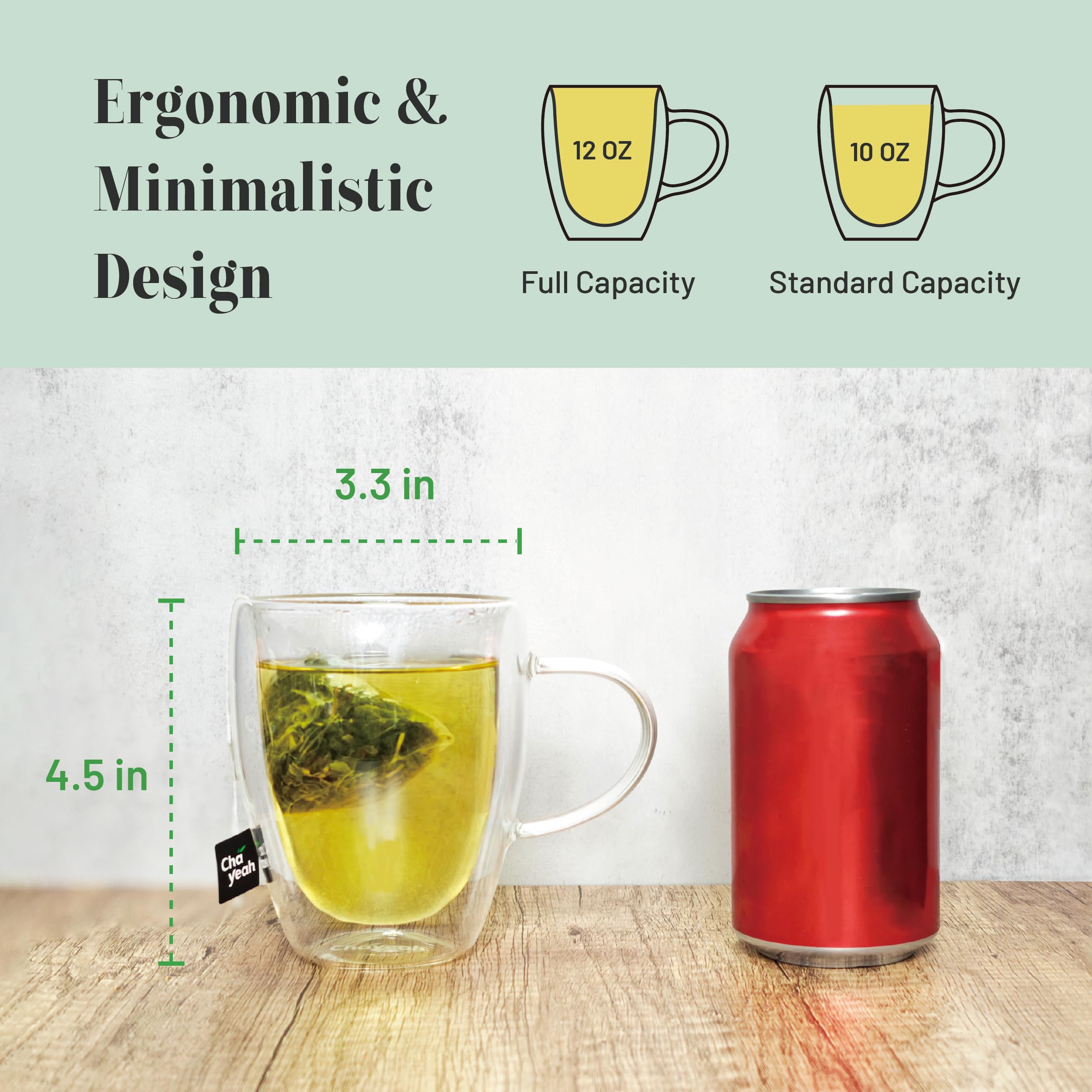 ChaYeah té en vaso borosilicato, colores vivos y aroma realzado.