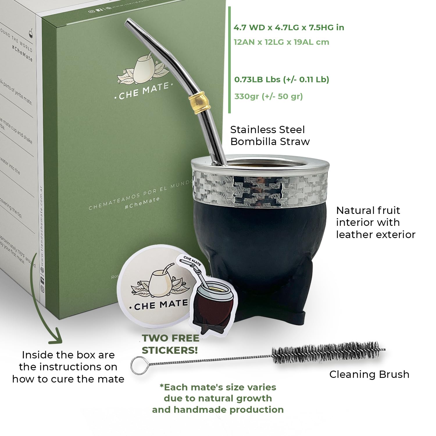 Bombilla CHE MATE acero inoxidable para sorbos suaves y duraderos.