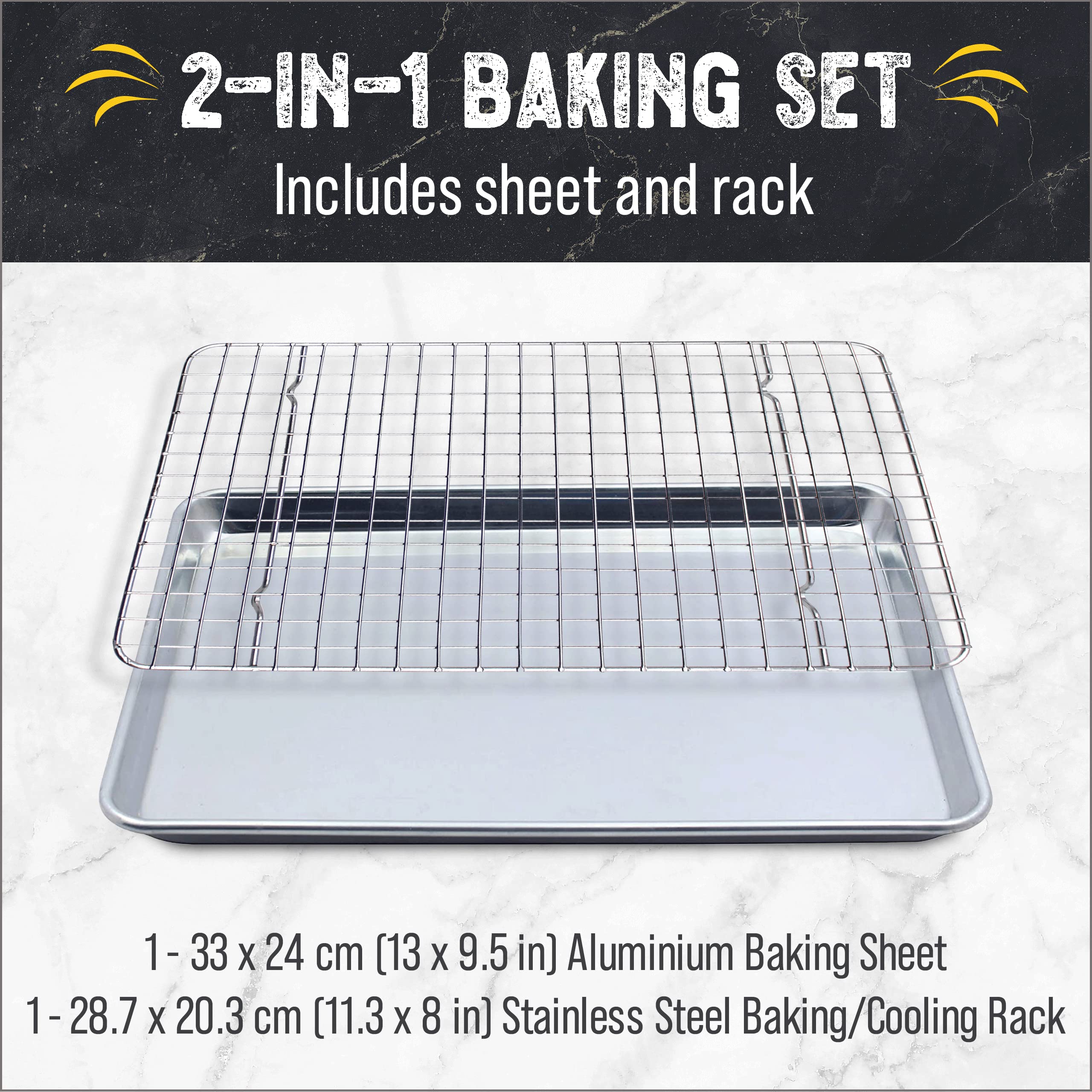 Rejilla de alambre inoxidable Checkered Chef para hornear uniforme.