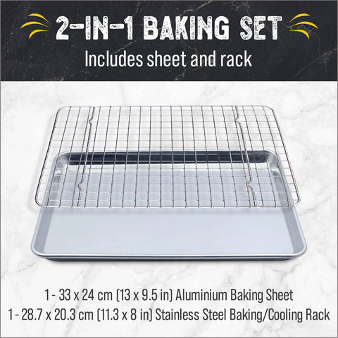 Rejilla de alambre inoxidable Checkered Chef para hornear uniforme.
