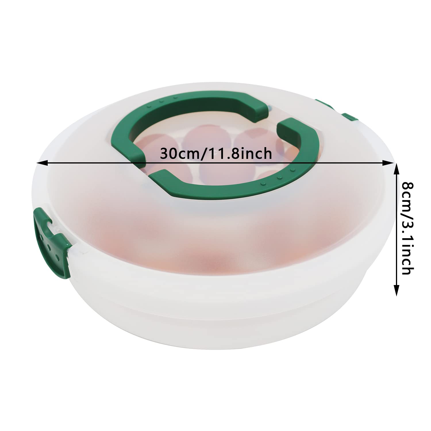 Cheeren contenedor 3-en-1 para cupcakes y huevos con bandeja removible.