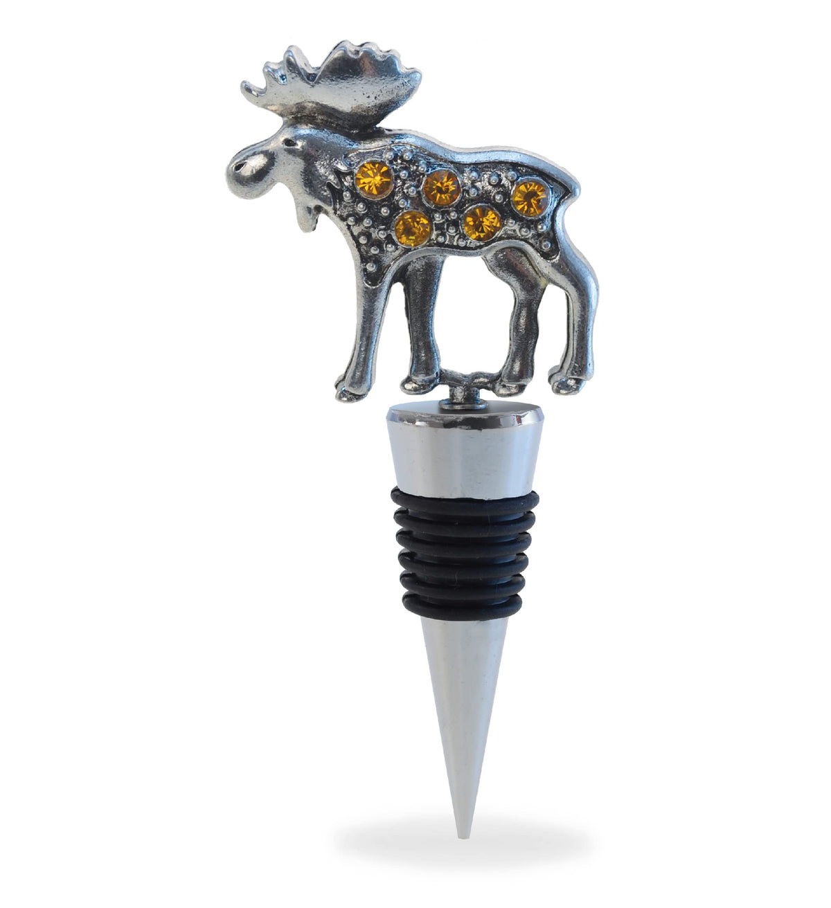 Tapón de vino Cheers Moose, diseño de metal destacado para sellar y conservar aromas.