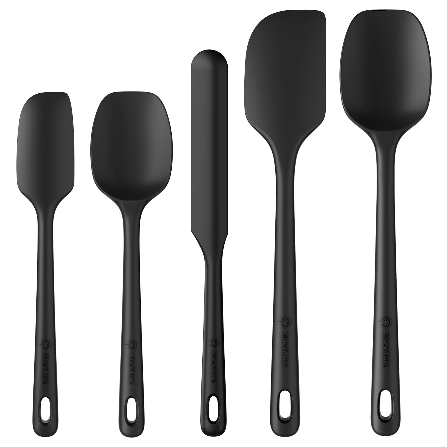 ChefAide: conjunto de espátulas de silicona, 5 piezas para sartenes antiadherentes
