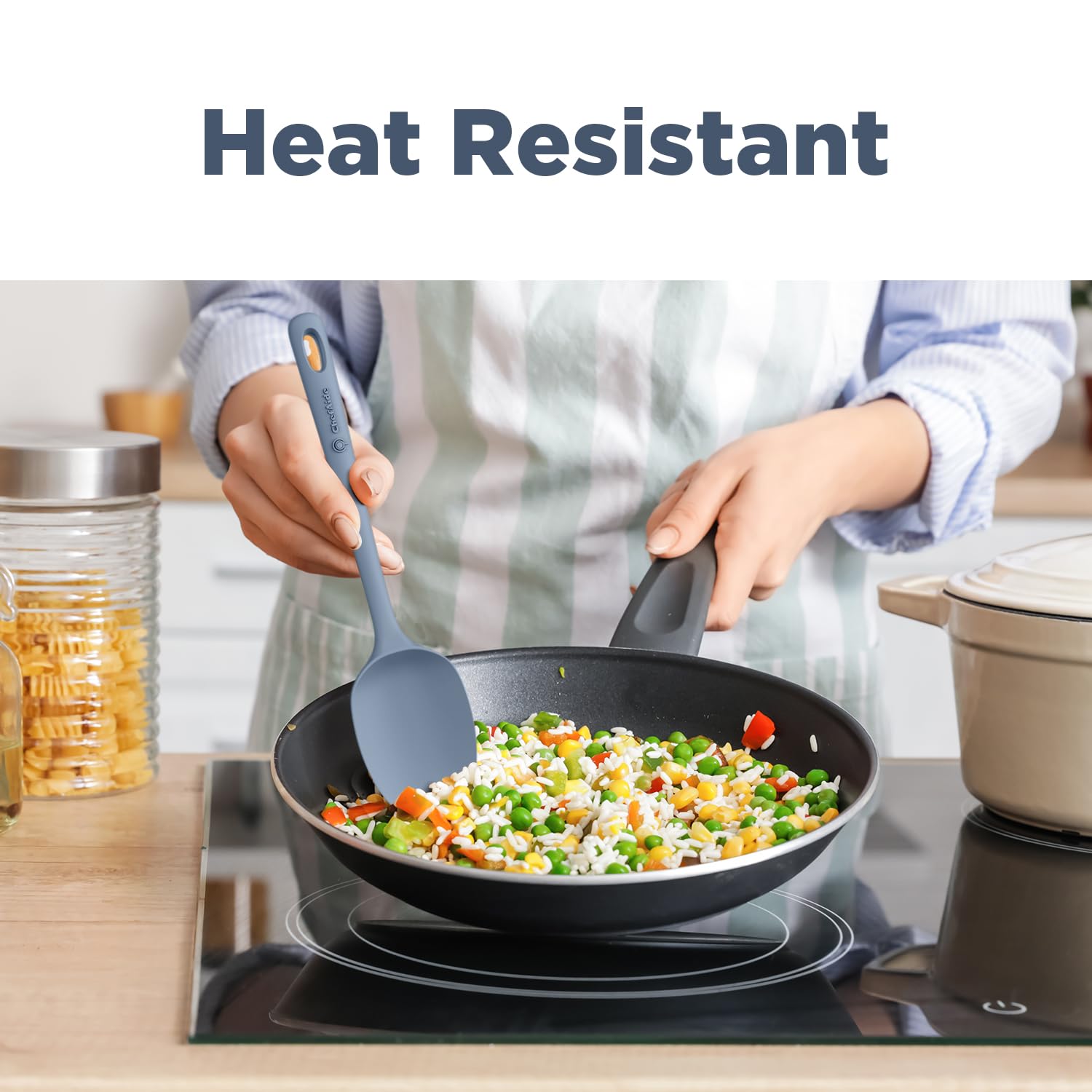 ChefAide espatula silicona ideal para cocinar con utensilios antiadherentes.