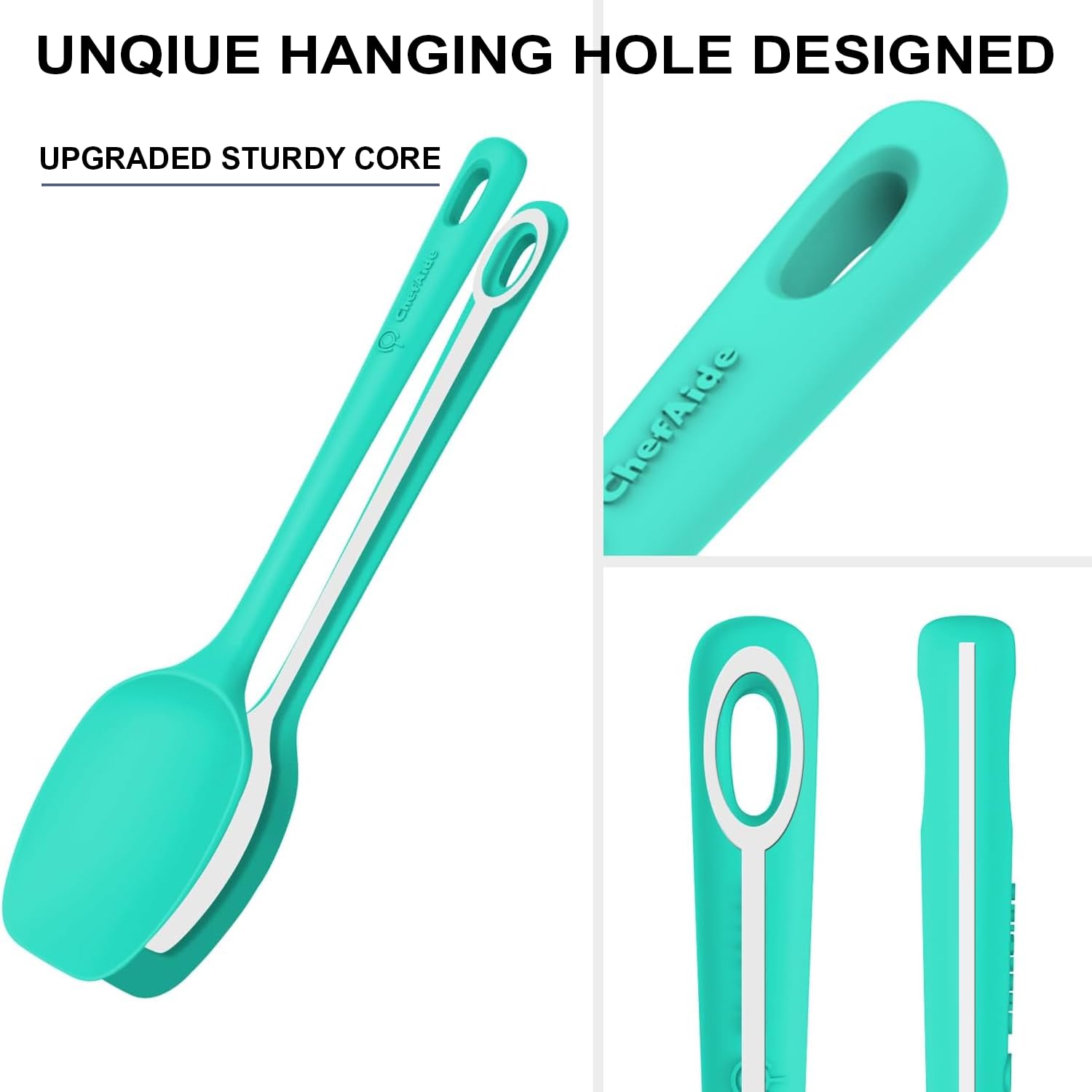 ChefAide espátula silicona, resistencia al calor hasta 600°F para cocinar sin preocupaciones.