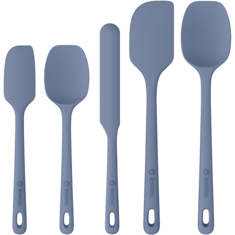 ChefAide set de 5 espátulas silicona ergonómicas en azul para cocina cómoda