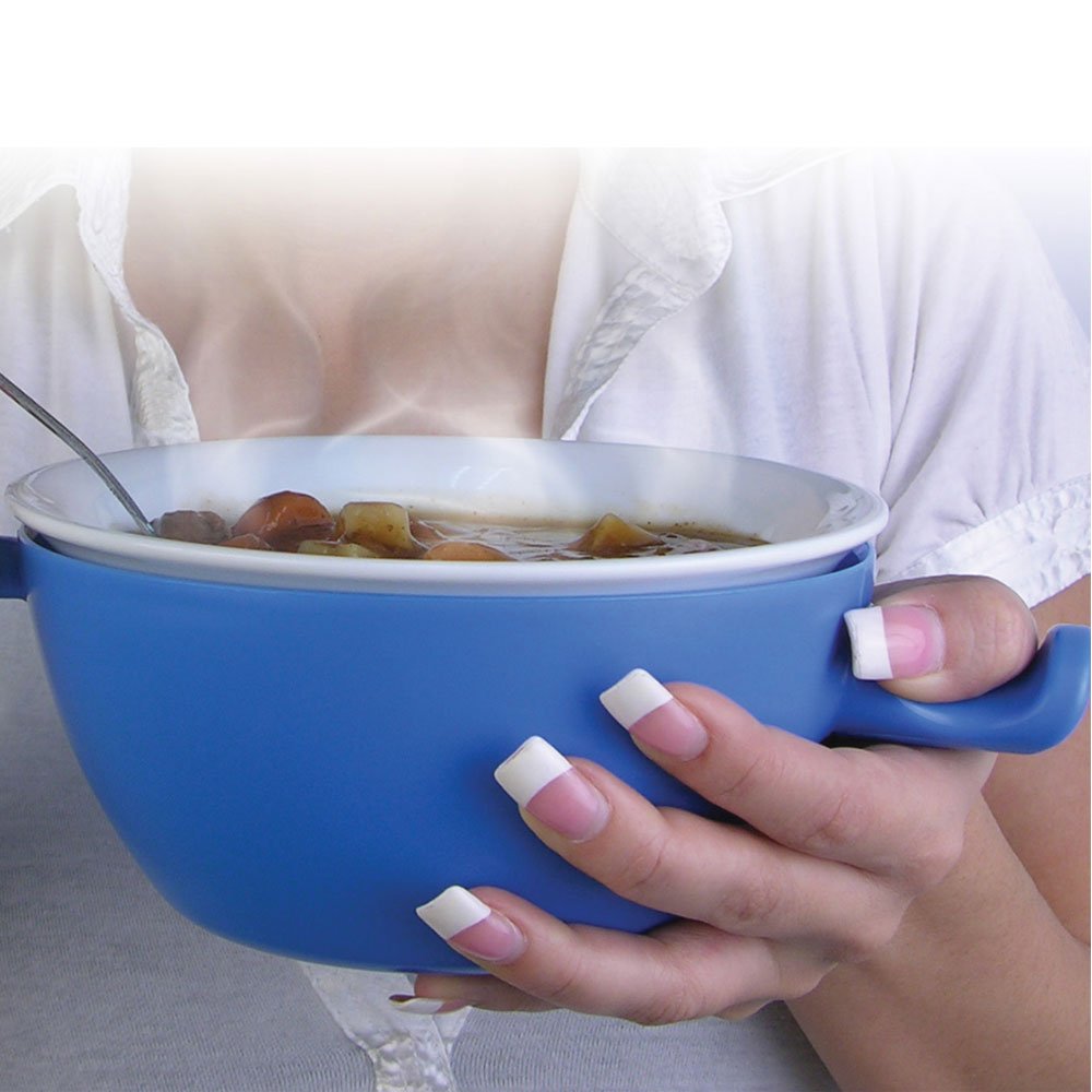 Chef Buddy soporte cerámico para microondas permite comer directamente sin ensuciar más platos.
