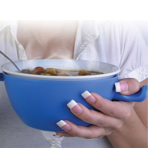 Chef Buddy soporte cerámico para microondas permite comer directamente sin ensuciar más platos.