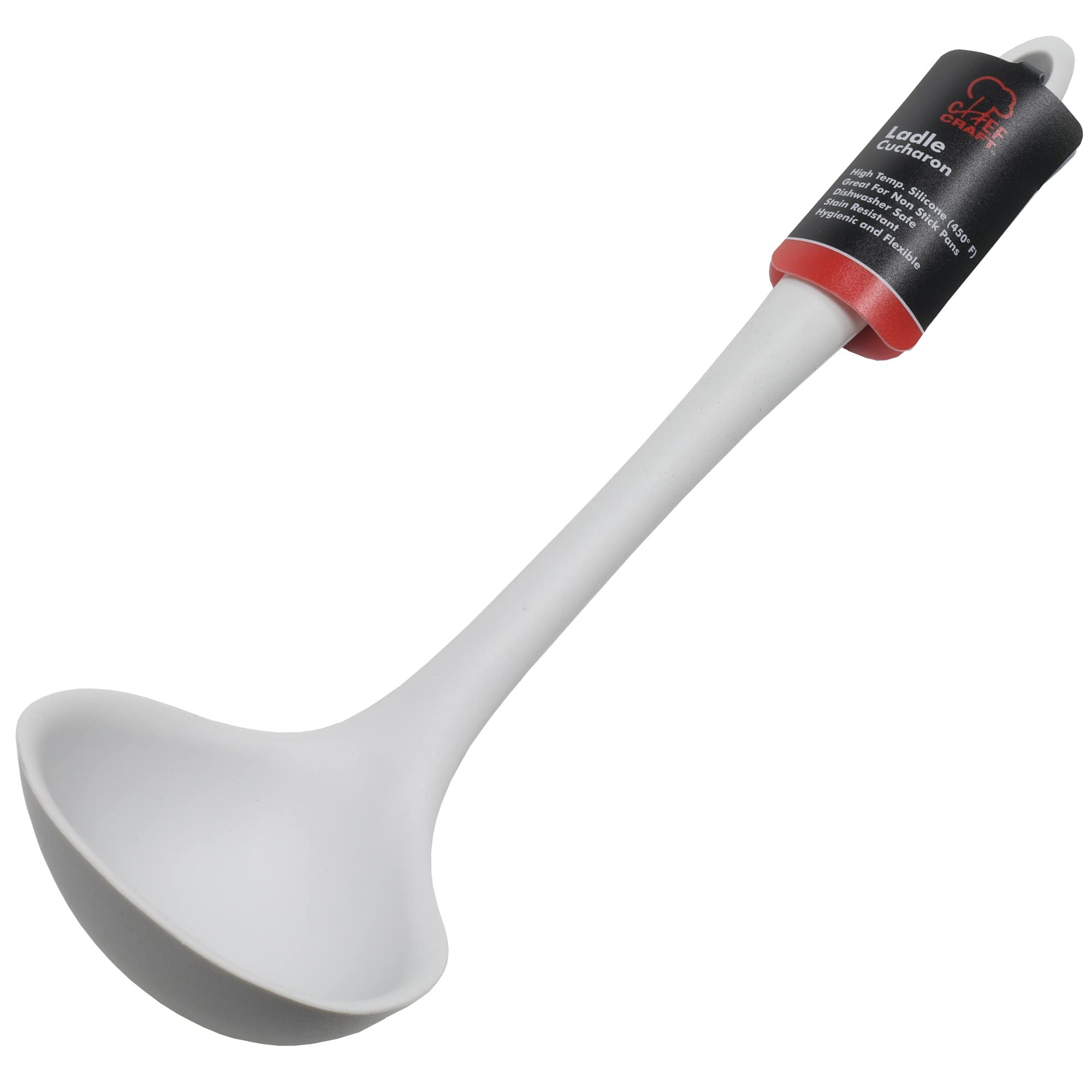 Cucharón con núcleo de acero de Chef Craft para mayor estabilidad al mezclar.