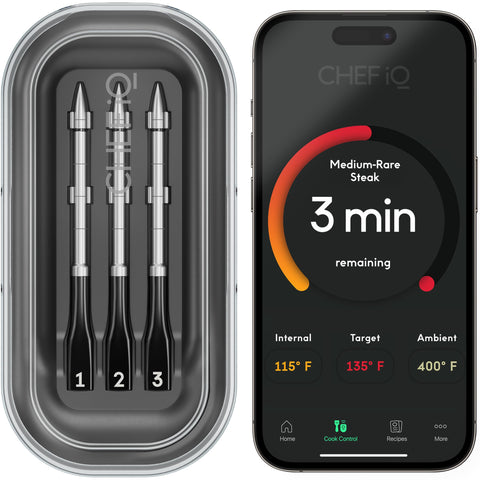 CHEF iQ Sense: tres sondas ultrafinas para cocinar varias piezas a la vez.
