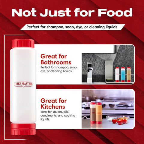 Botellas Chef Master dispensador-aderezos 20oz para ensaladas y salsas.