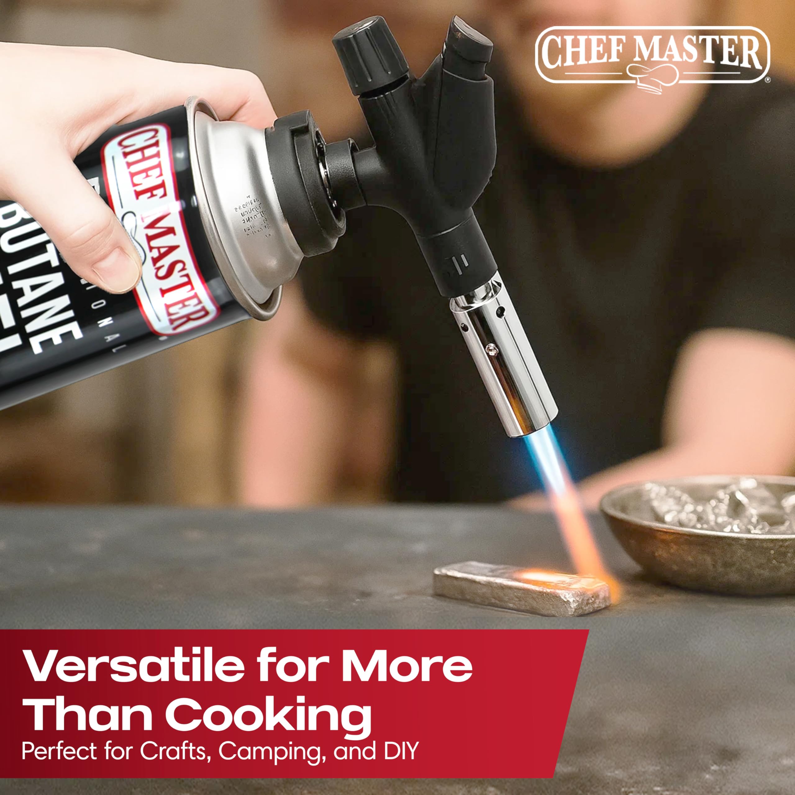Uso prolongado del soplete Chef Master gracias a su durabilidad y eficiencia.