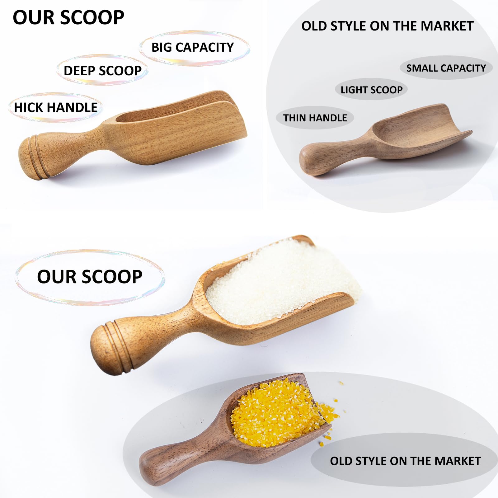 Cucharas CHEF OLÉ para sal y sales de baño, uso higiénico y práctico.