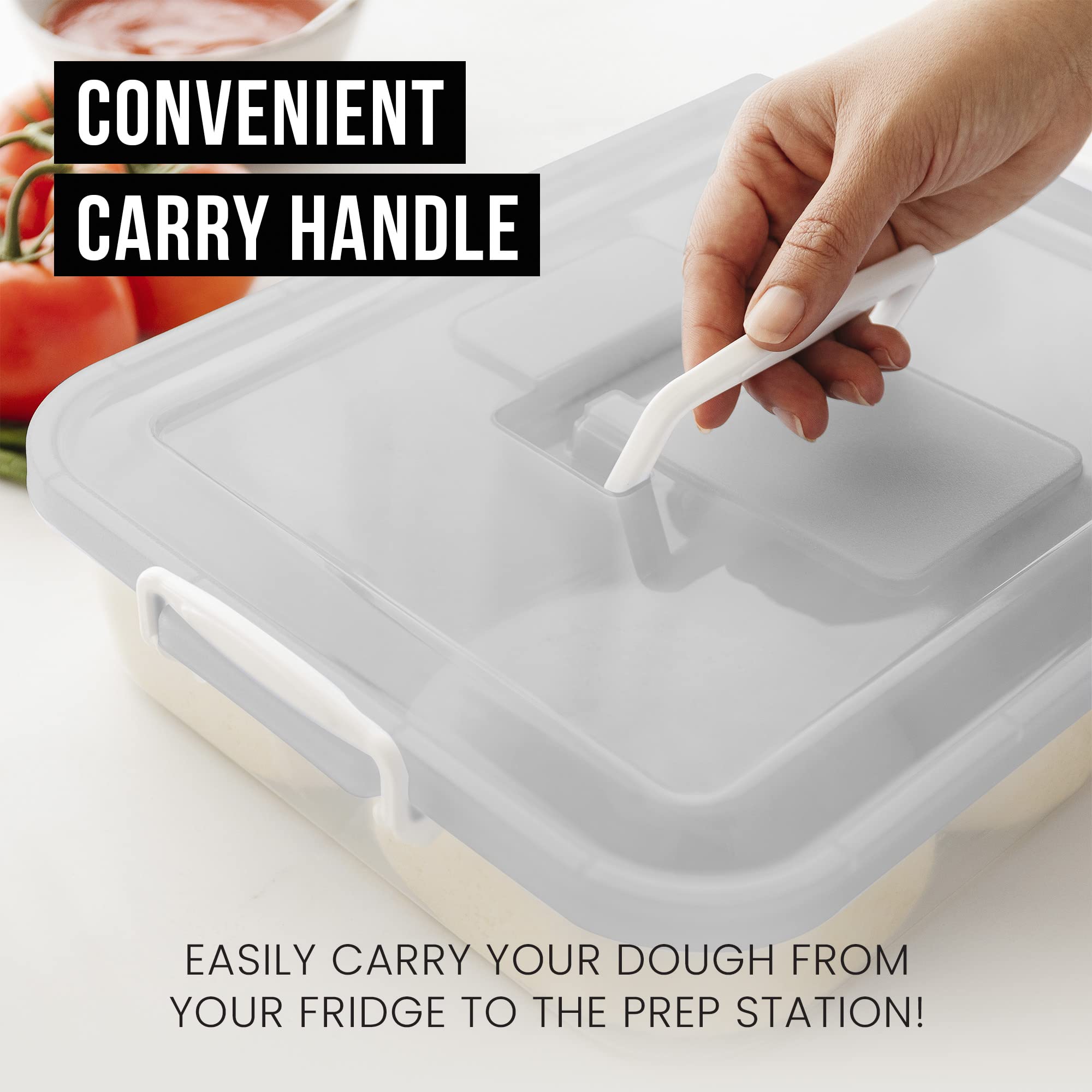 Asa de transporte de la caja Chef Pomodoro para moverse con facilidad.