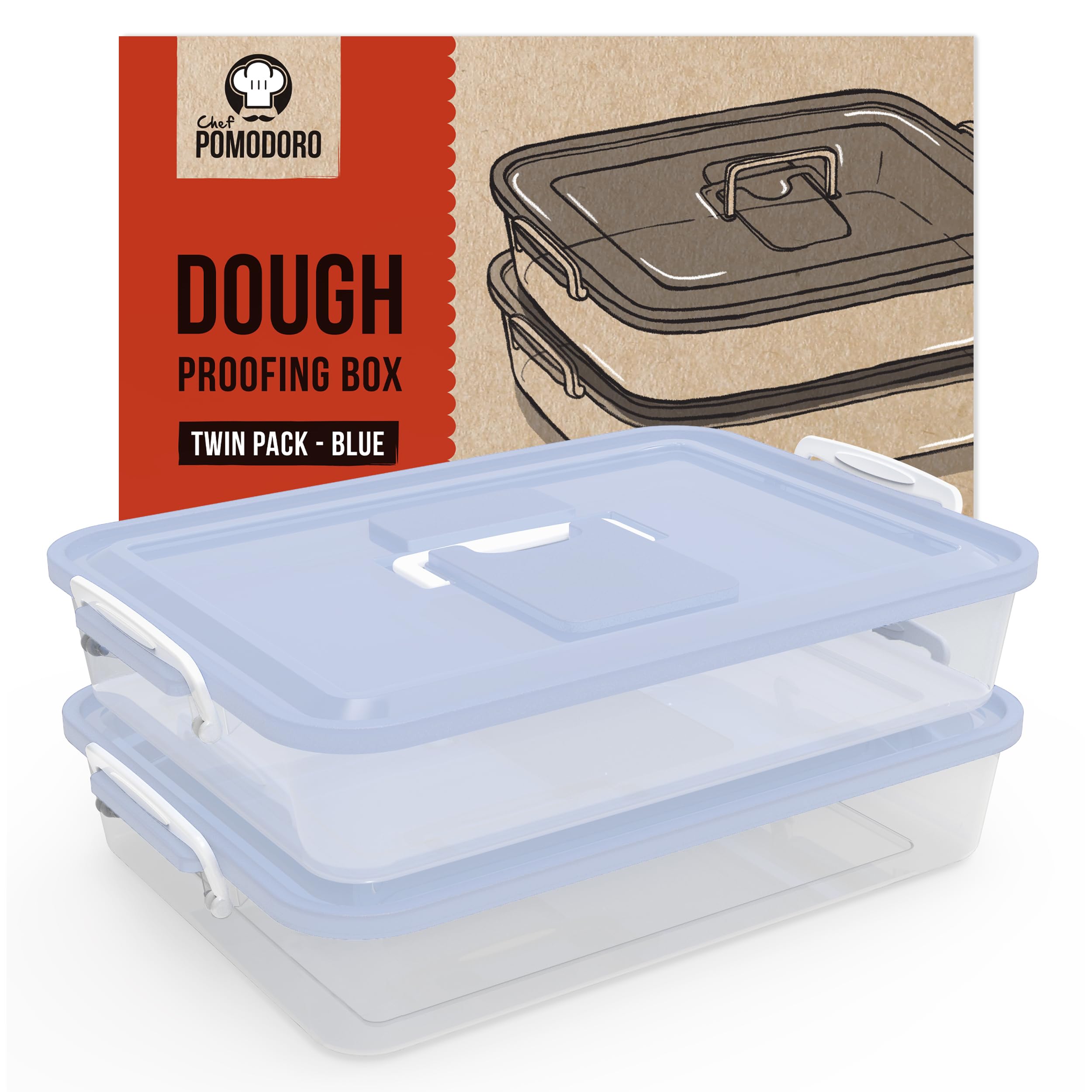 Chef Pomodoro Caja de fermentación: vista lateral para controlar la masa y la fermentación.