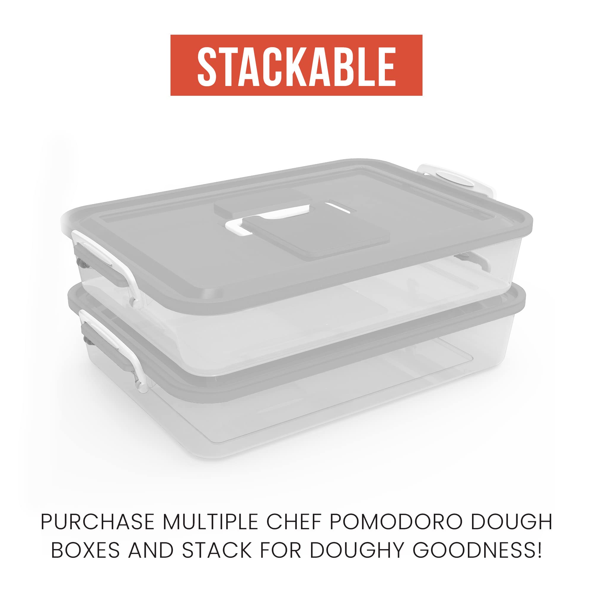 Diseño apilable Chef Pomodoro para ahorrar espacio en el refrigerador.