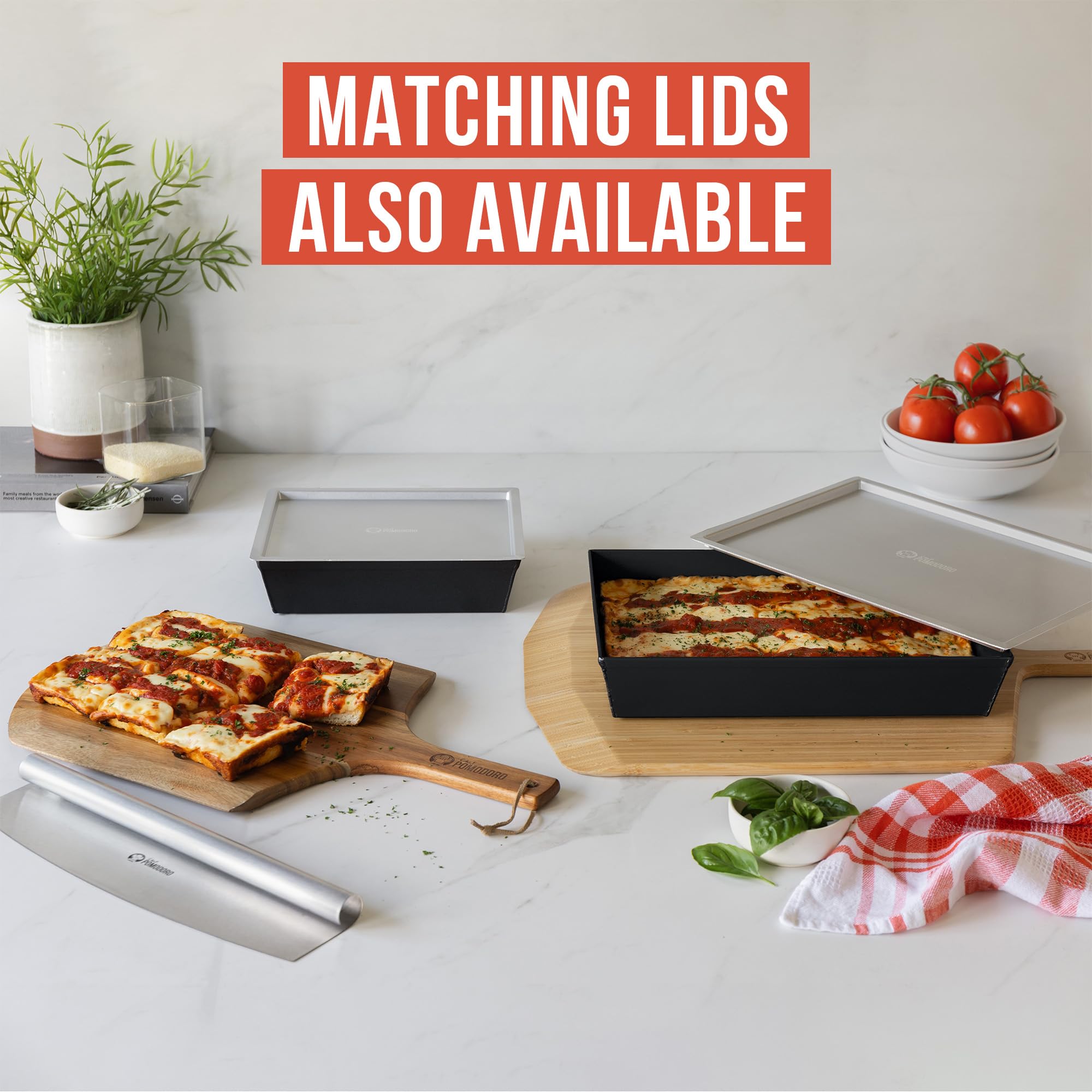 Limpieza fácil tras hornear gracias a la superficie antiadherente de Chef Pomodoro.