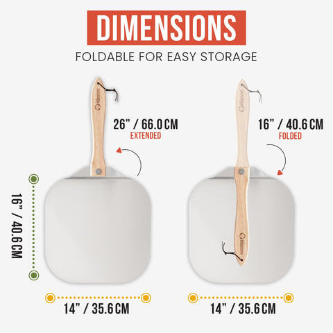 Mango de madera plegable añade comodidad y almacenamiento compacto para Chef Pomodoro.