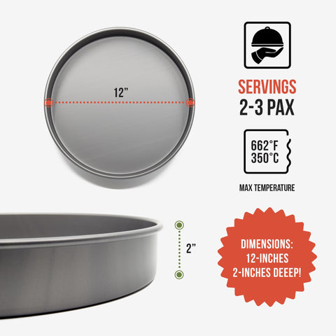 Pan-pizza Chef Pomodoro aluminio duro anodizado, cocción estable