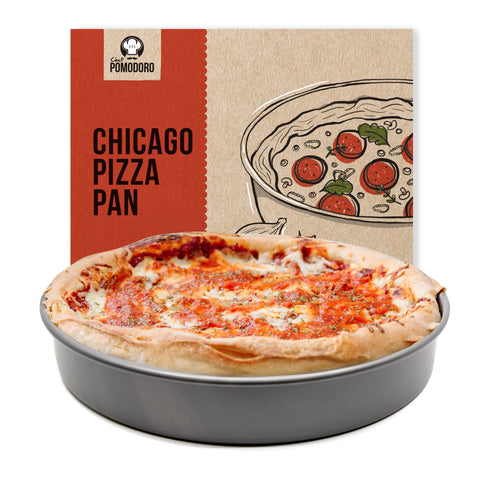Pan de pizza Chef Pomodoro Chicago 12 pulgadas, horneado crujiente y dorado