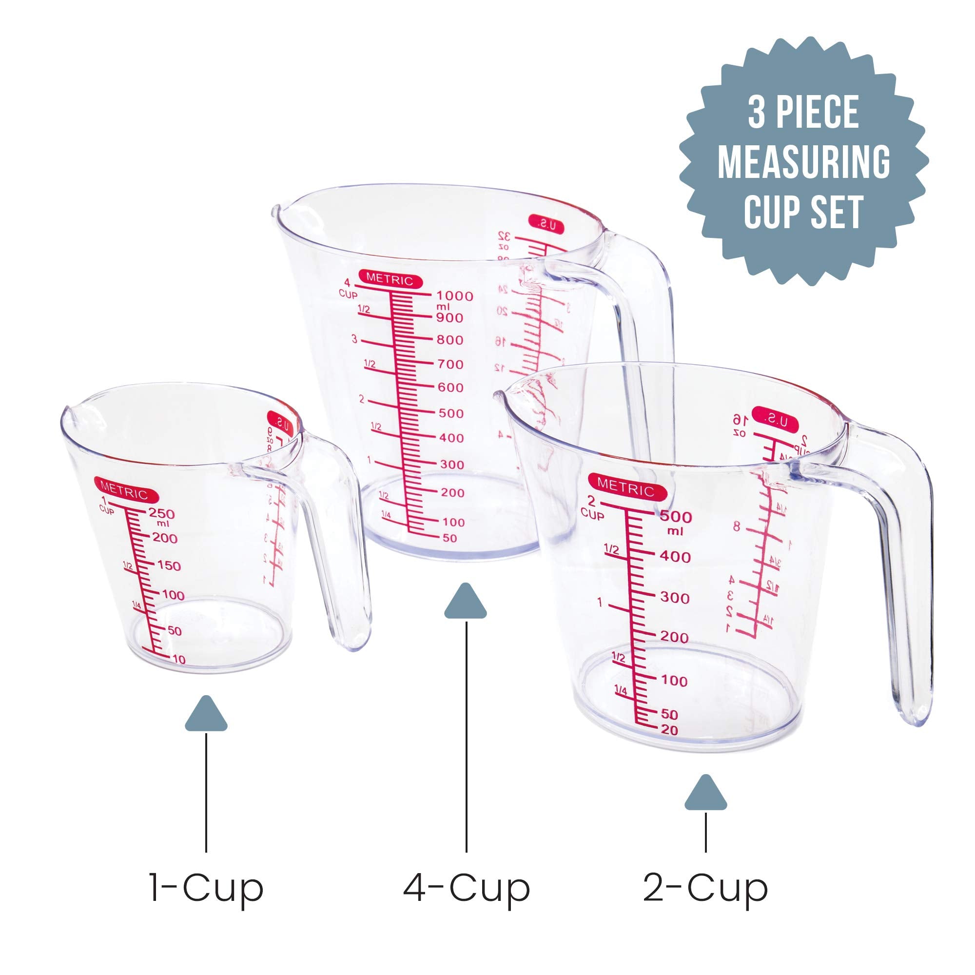 Chef Pomodoro tazas de medición 2-500 ml para porciones precisas.