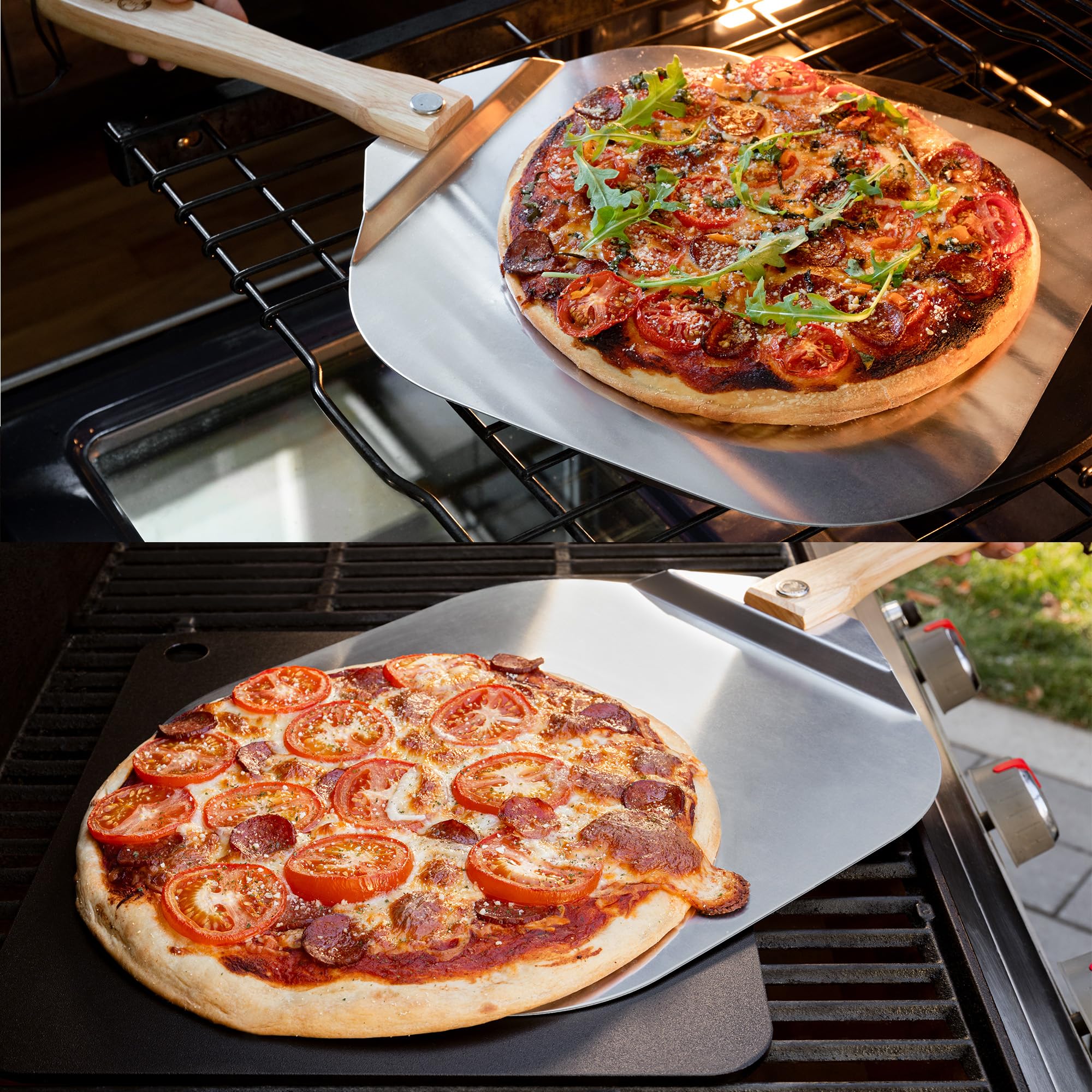 Perfecta para trasladar pizzas calientes sin riesgos.