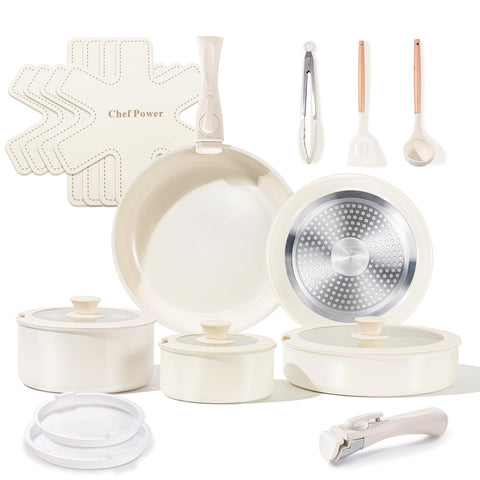 chef power set cocina ceramica desmontable, ahorro de espacio y versatilidad en la cocina