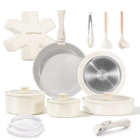 Juego Chef Power de ollas y sartenes cerámicas antiadherentes para cocinar con facilidad