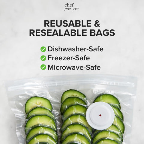 Bolsas reutilizables de Chef Preserve aptas para microondas y congelador
