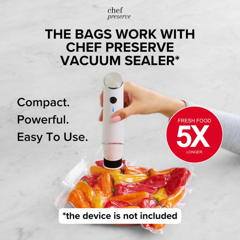 Bolsas Chef Preserve aptas para cocción al vacío y almacenamiento.
