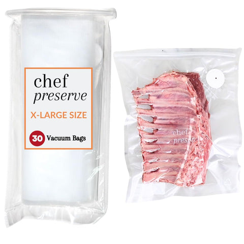 Bolsas Chef Preserve XL 12x20 para almacenamiento amplio y fresco.