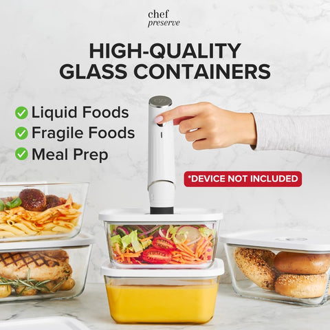 Contenedor de vidrio grande Chef Preserve con tapa de silicona para almacenamiento seguro.