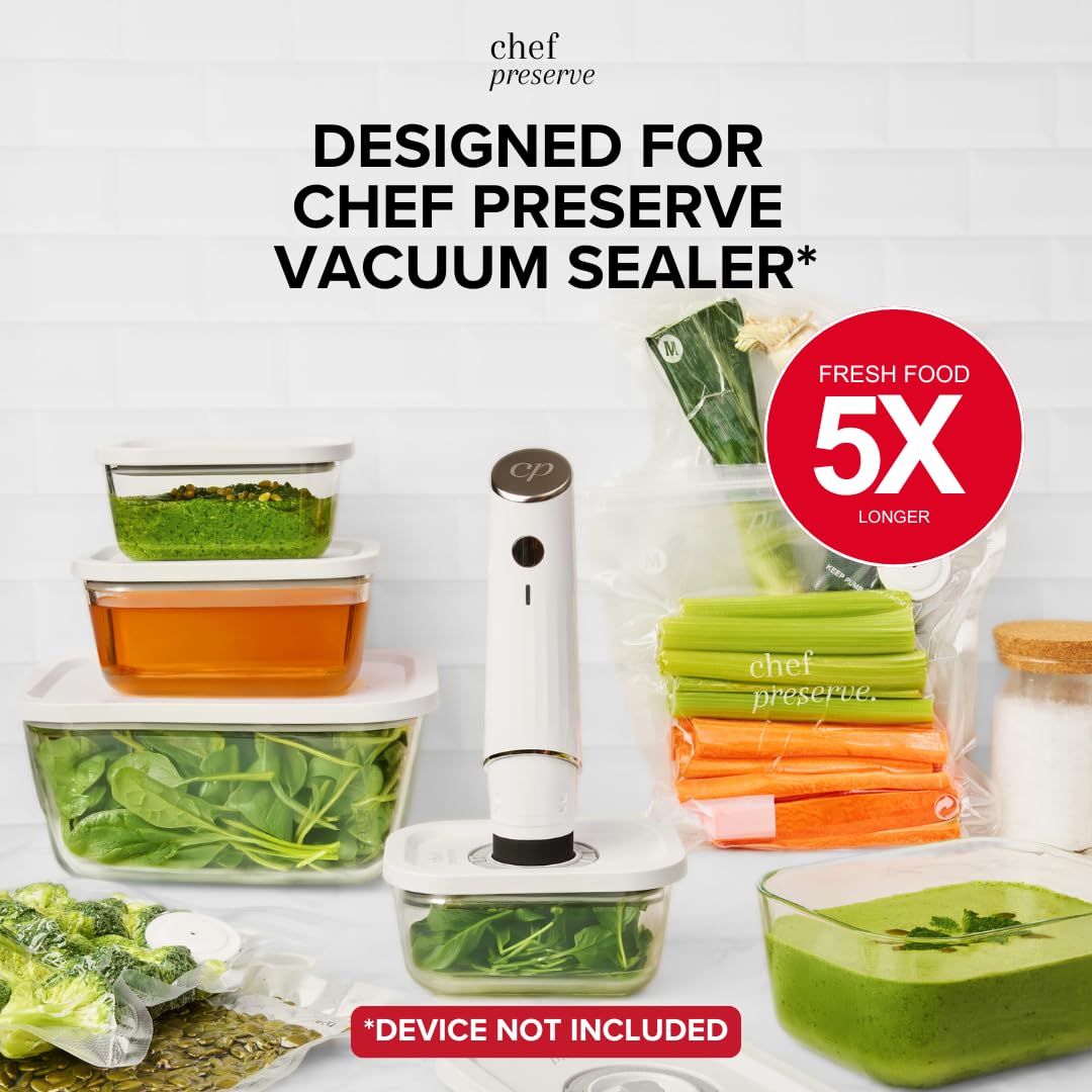 Contenedor de vidrio mediano Chef Preserve con sello hermético para marinar y conservar.