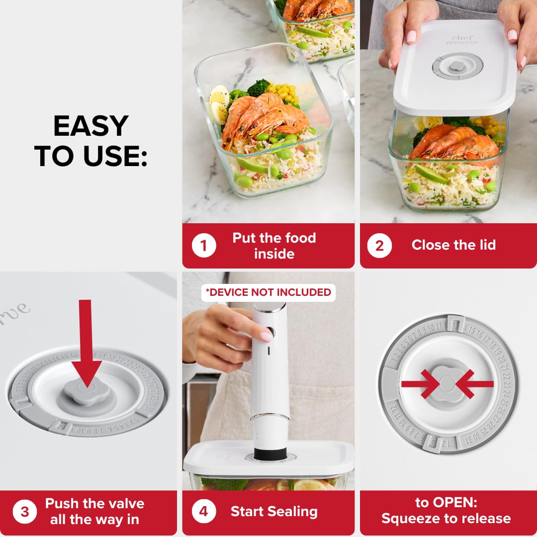 Diseño apilable Chef Preserve facilita la organización en refrigerador y despensa.
