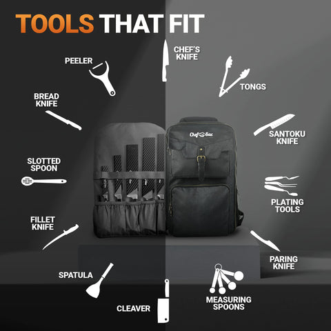 Chef Sac Mochila ligera y comoda para transportar herramientas de cocina con facilidad.