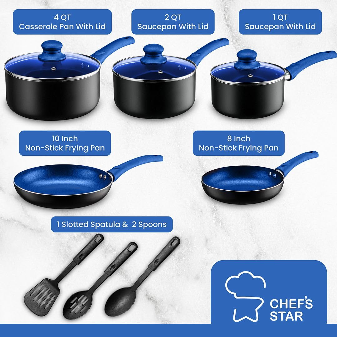 Chef's Star cazo 1 qt con tapa, para hervir salsas de forma estable.